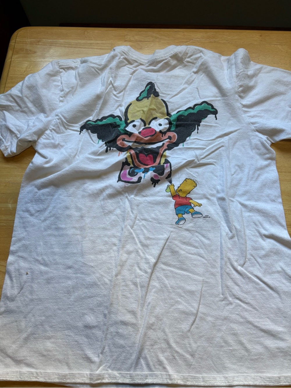 Women’s  White Graphic Tee with Colorful Cartoon Print